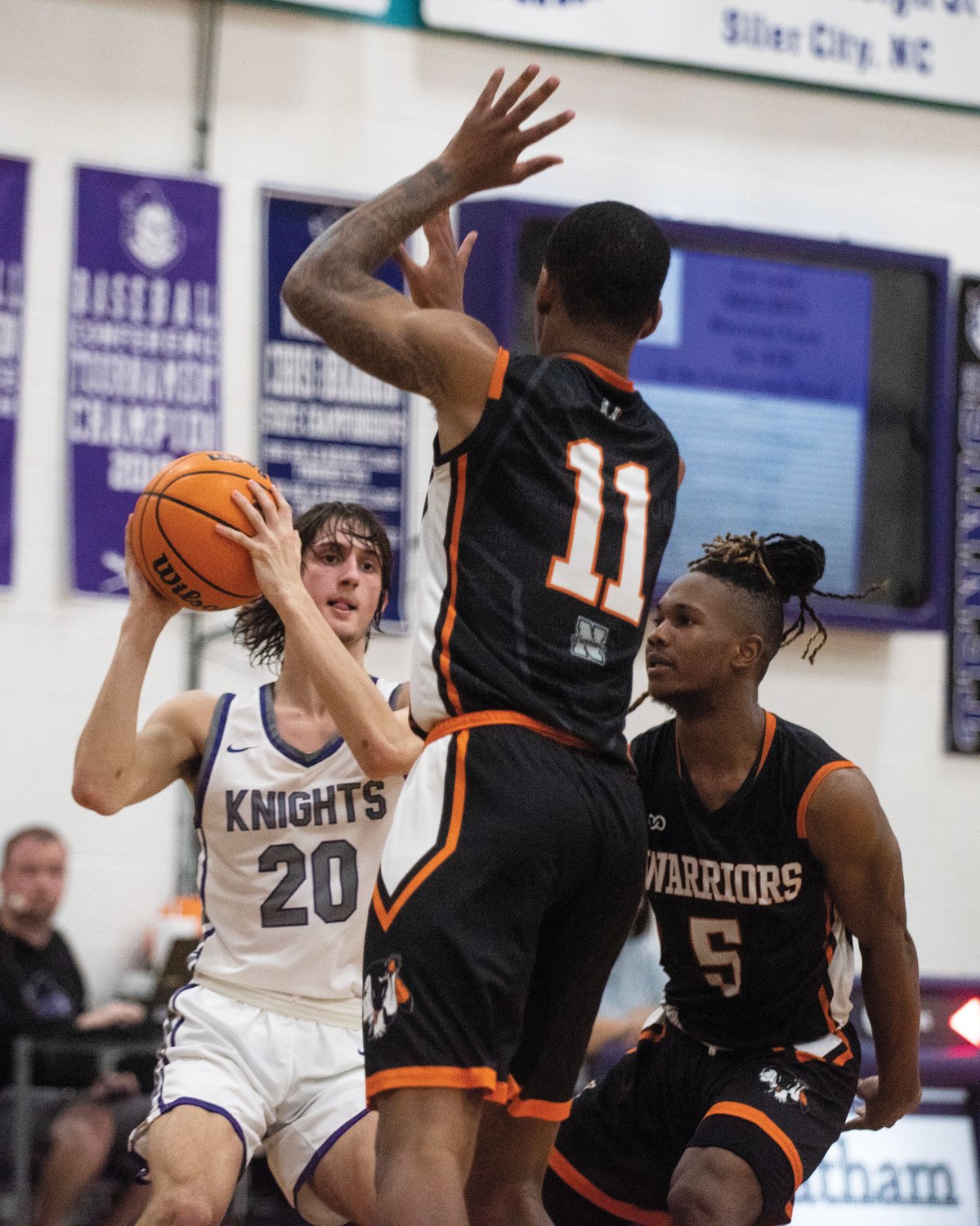 Chatham Charter senior Adam Harvey scored a game-high 19 points Saturday in the Knights' win over Washington County in the third round of the 1A state playoffs.